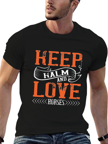 Keep Calm Love Horses Graphic T-Shirt