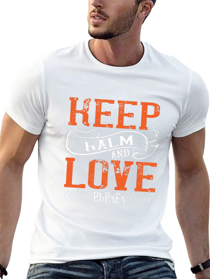 Keep Calm Love Horses Graphic T-Shirt