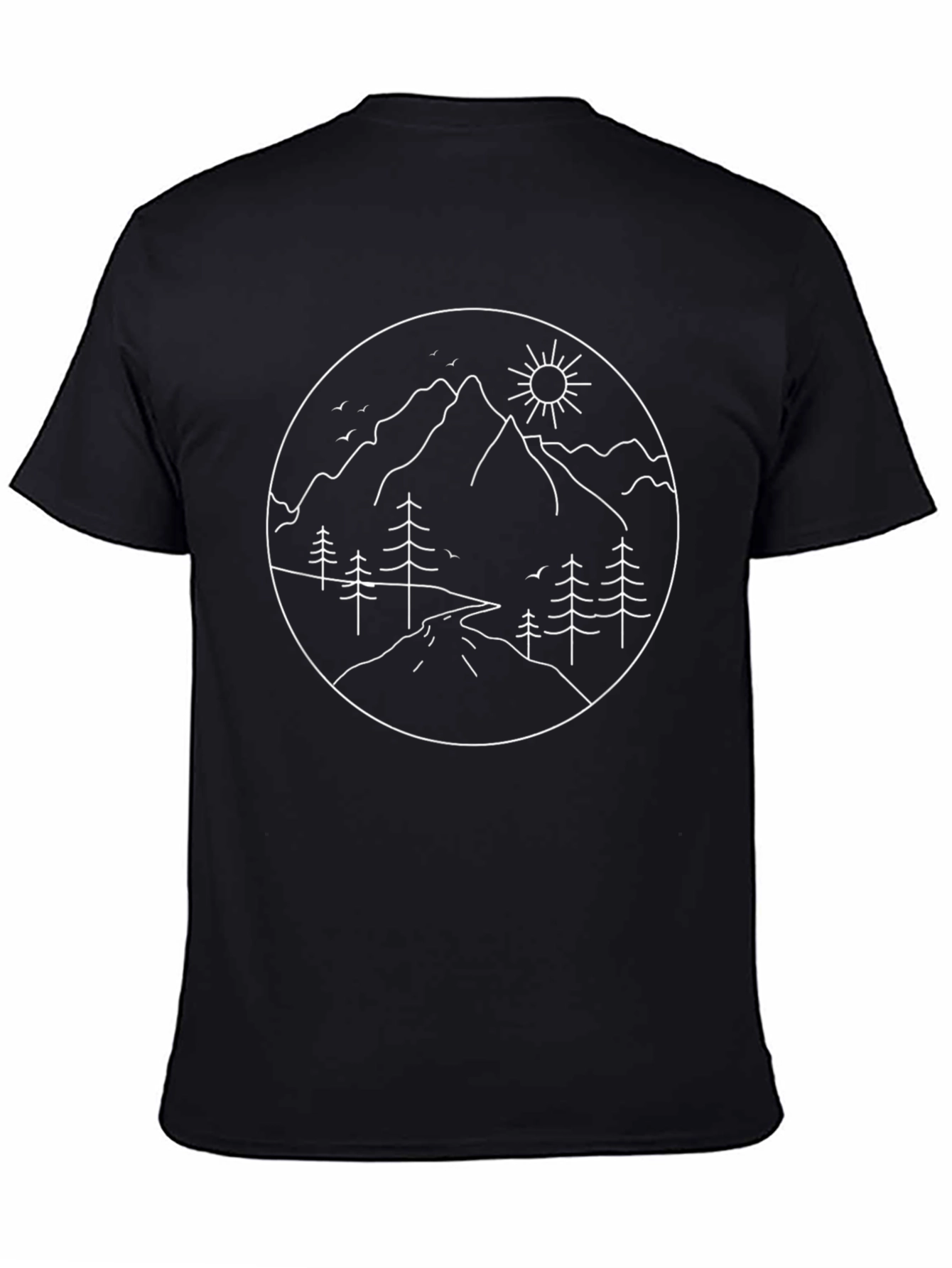 Nature Graphic Tee - Black Cotton T-Shirt