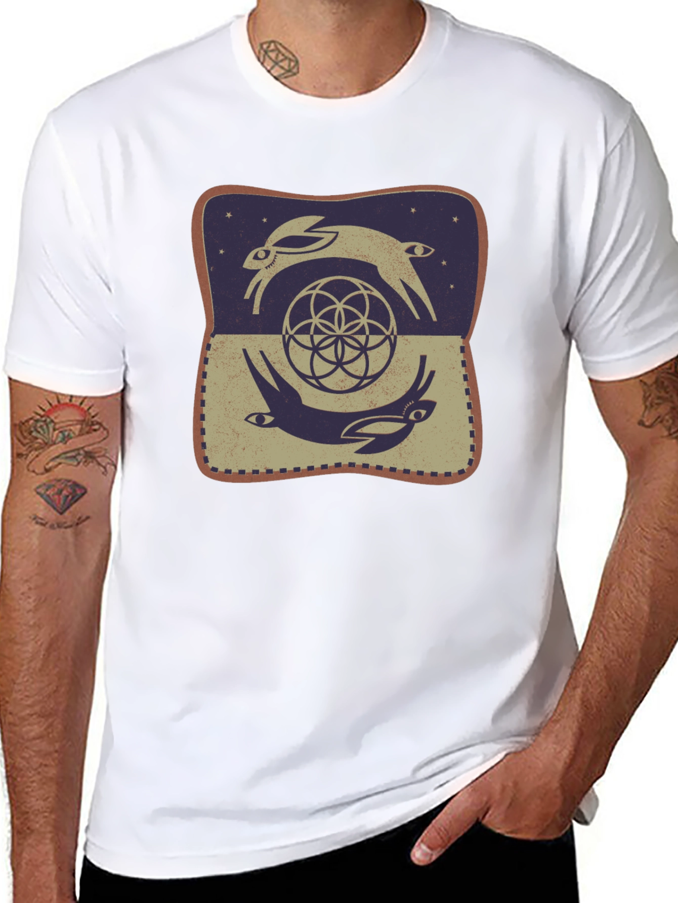 Rabbit Geometric T-Shirt - Graphic Tee