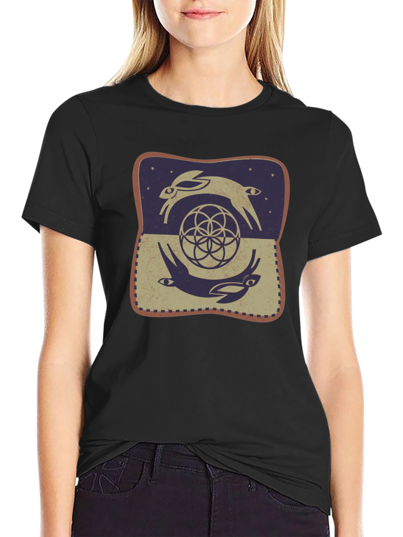 Rabbit Geometric T-Shirt - Graphic Tee