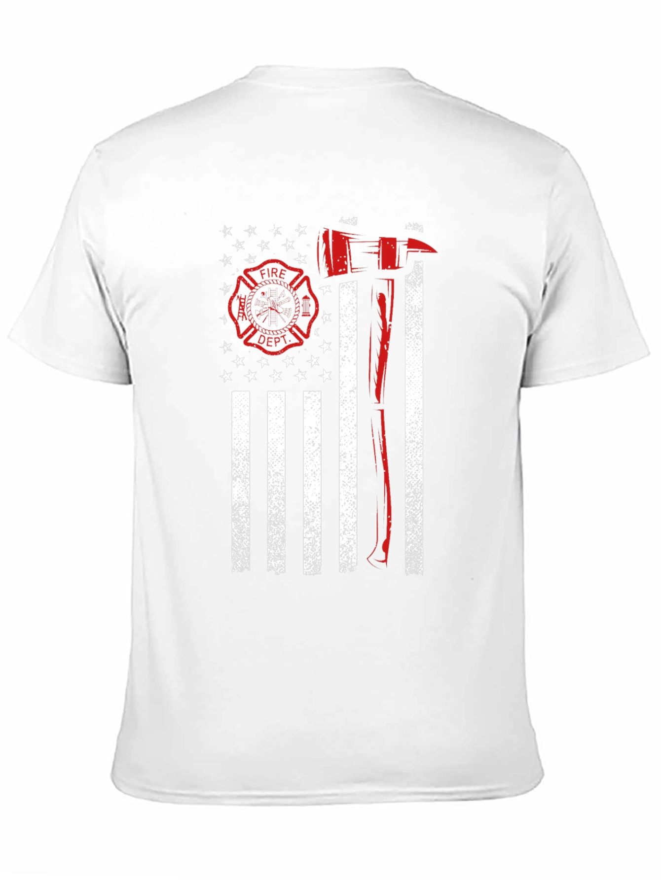 Firefighter Flag Graphic T-Shirt - Axe Design