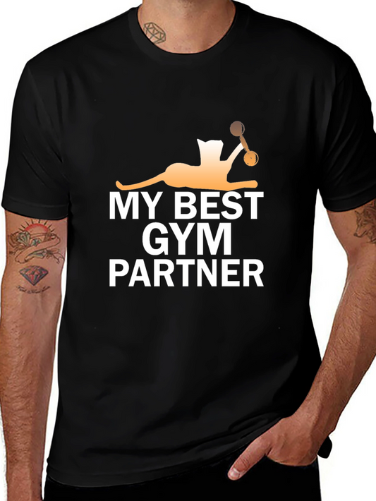 My Best Gym Partner Black Graphic Tee