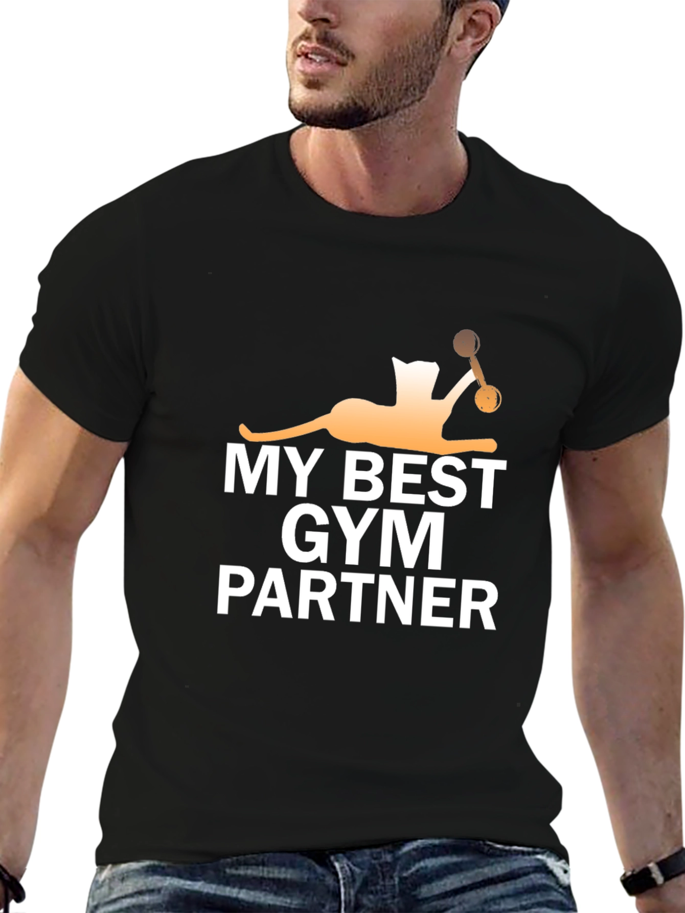 My Best Gym Partner Black Graphic Tee