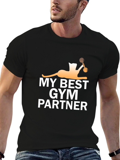 My Best Gym Partner Black Graphic Tee