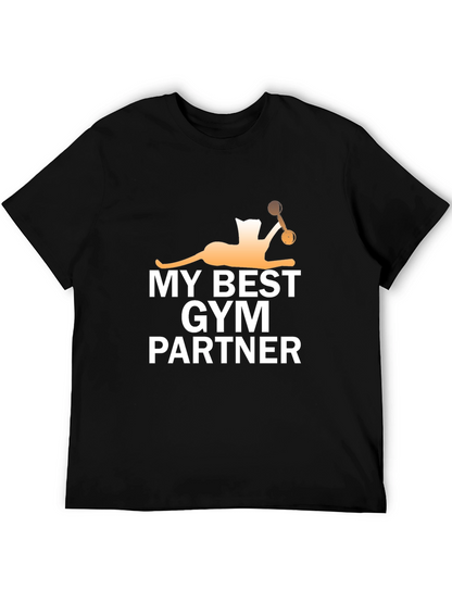 My Best Gym Partner Black Graphic Tee