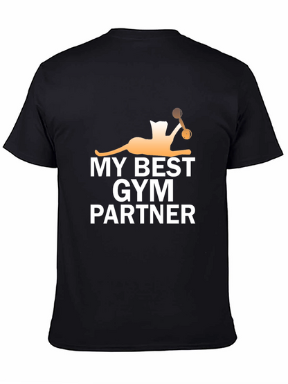 My Best Gym Partner Black Graphic Tee