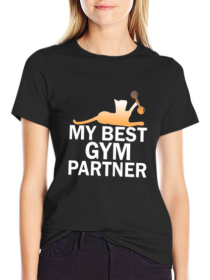 My Best Gym Partner Black Graphic Tee