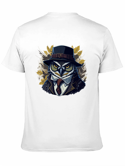 Owl in Suit Graphic T-Shirt - Cool Detective Style