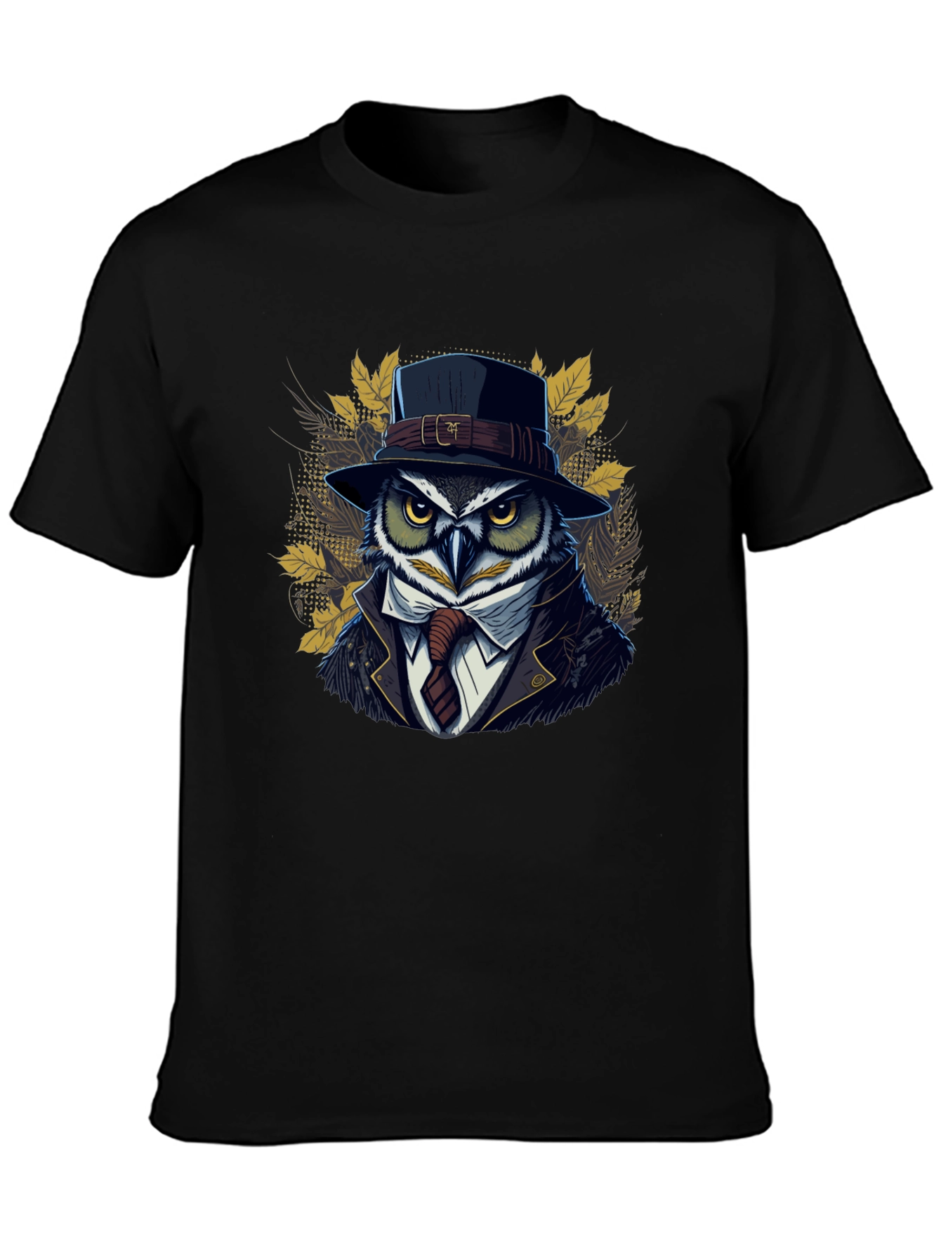 Owl in Suit Graphic T-Shirt - Cool Detective Style