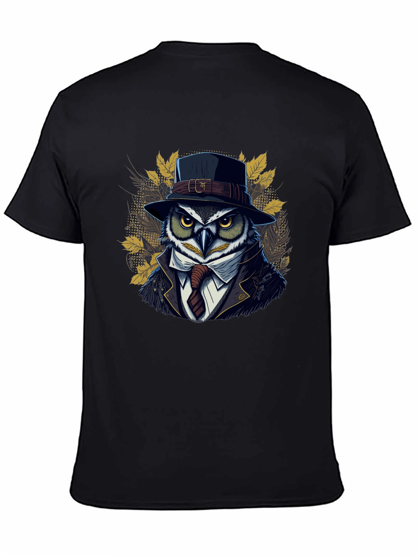 Owl in Suit Graphic T-Shirt - Cool Detective Style