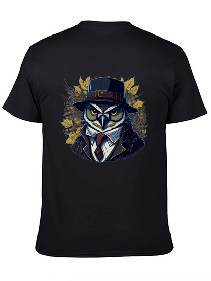 Owl in Suit Graphic T-Shirt - Cool Detective Style
