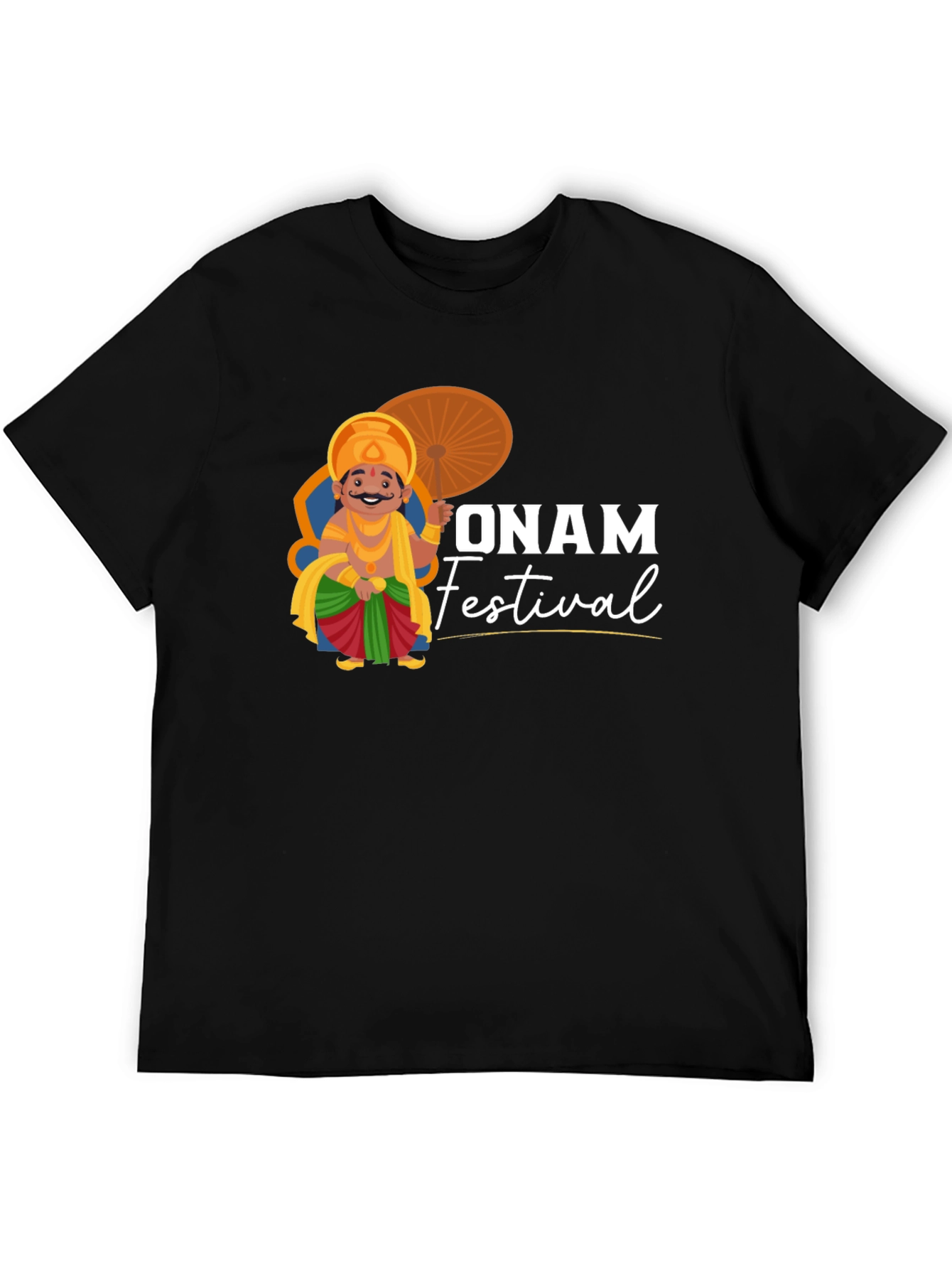 Onam Festival T-Shirt | Black Cotton Tee