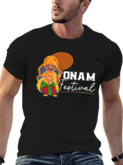 Onam Festival T-Shirt | Black Cotton Tee