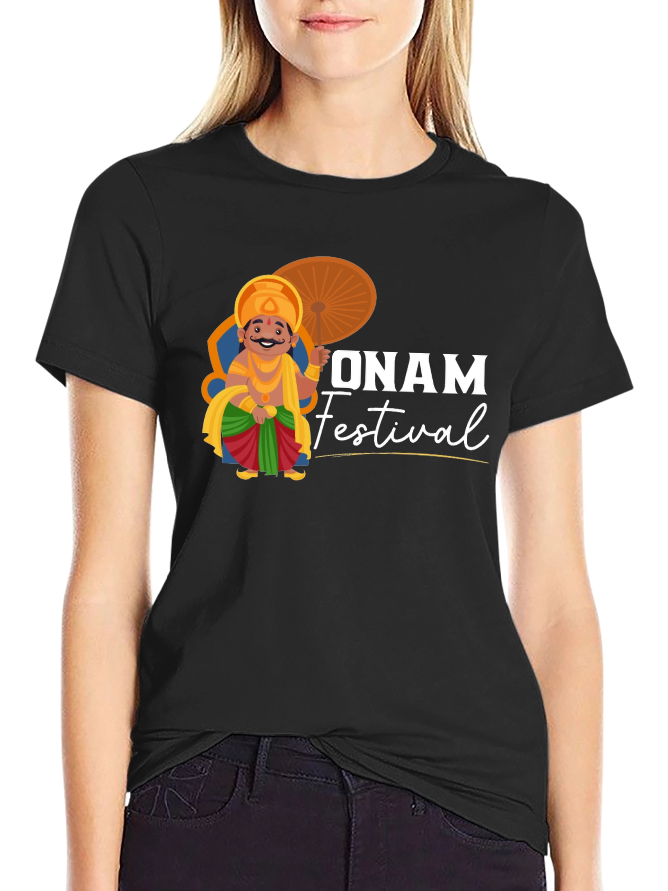 Onam Festival T-Shirt | Black Cotton Tee
