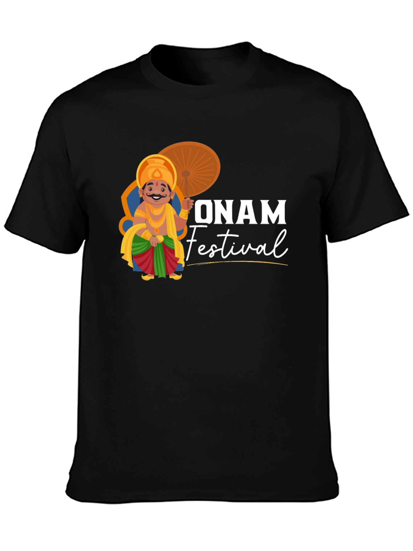 Onam Festival T-Shirt | Black Cotton Tee