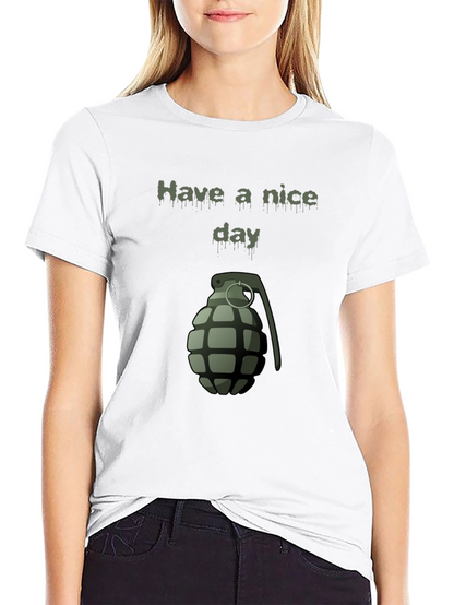 Have a Nice Day Grenade Graphic Tee - Black