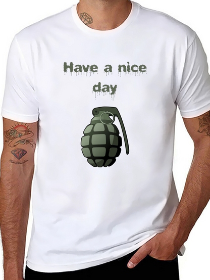 Have a Nice Day Grenade Graphic Tee - Black