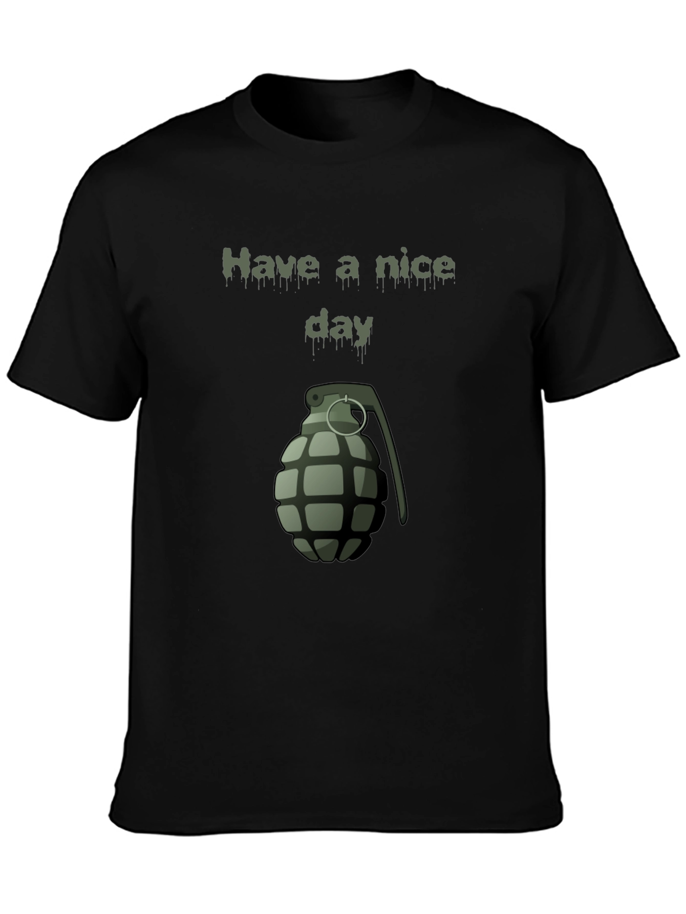 Have a Nice Day Grenade Graphic Tee - Black
