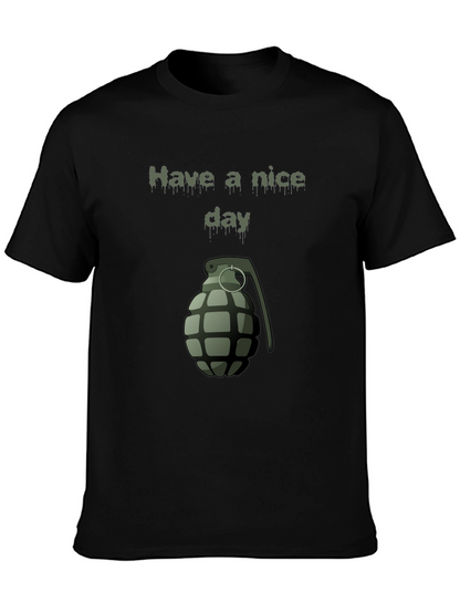 Have a Nice Day Grenade Graphic Tee - Black