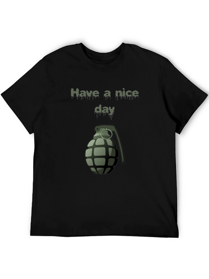 Have a Nice Day Grenade Graphic Tee - Black