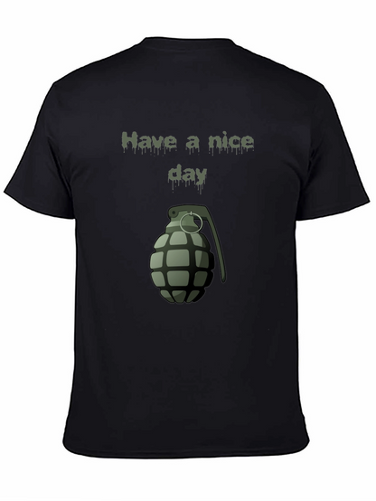Have a Nice Day Grenade Graphic Tee - Black