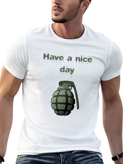 Have a Nice Day Grenade Graphic Tee - Black