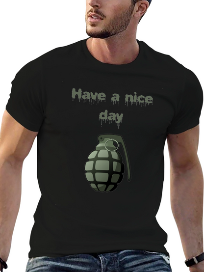 Have a Nice Day Grenade Graphic Tee - Black
