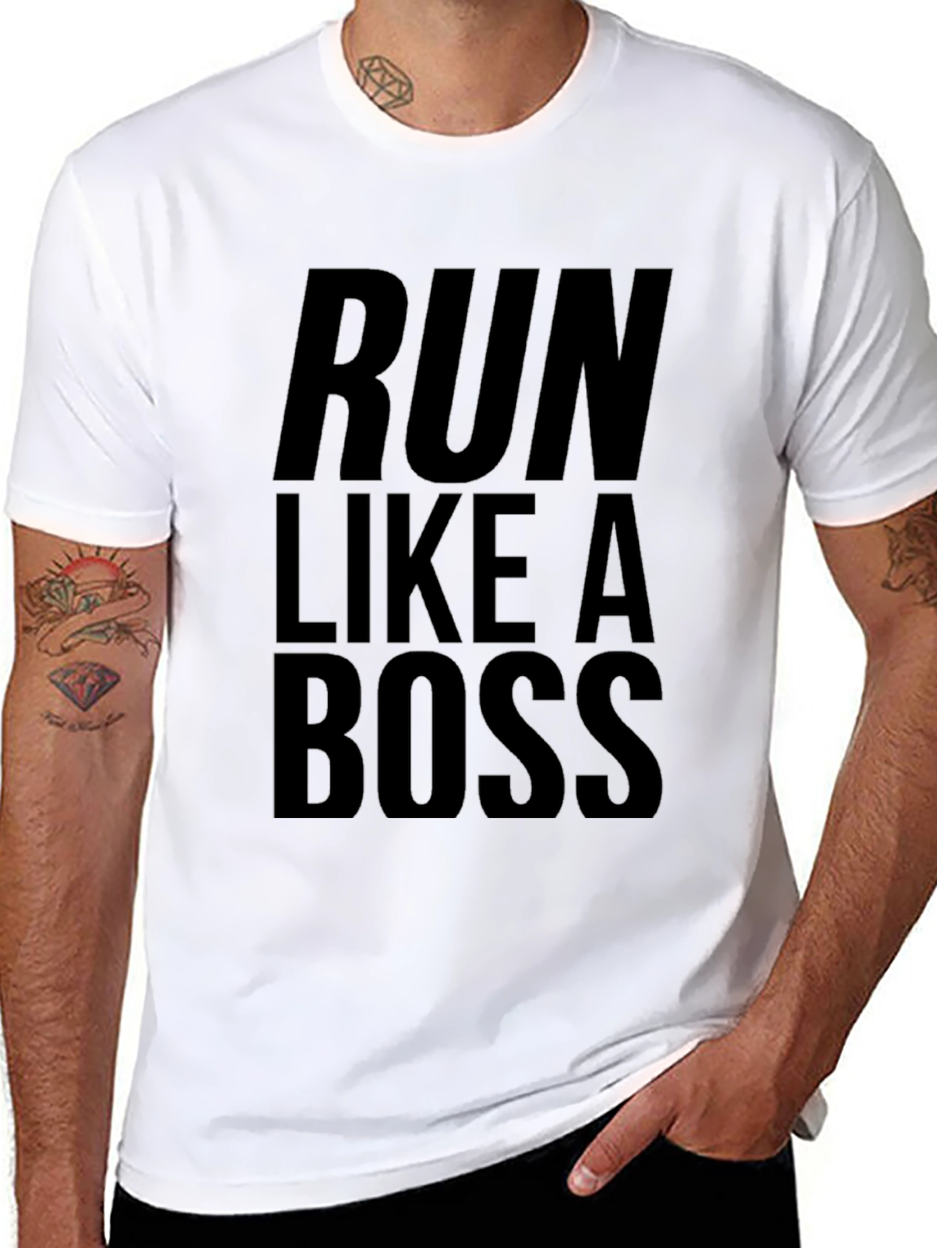 Run Like A Boss Black Tee