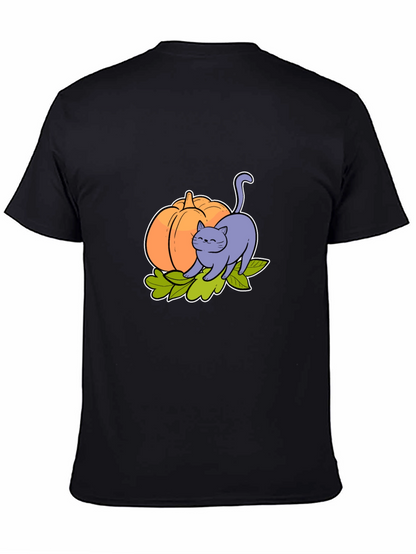 Cute Cat & Pumpkin Graphic Tee