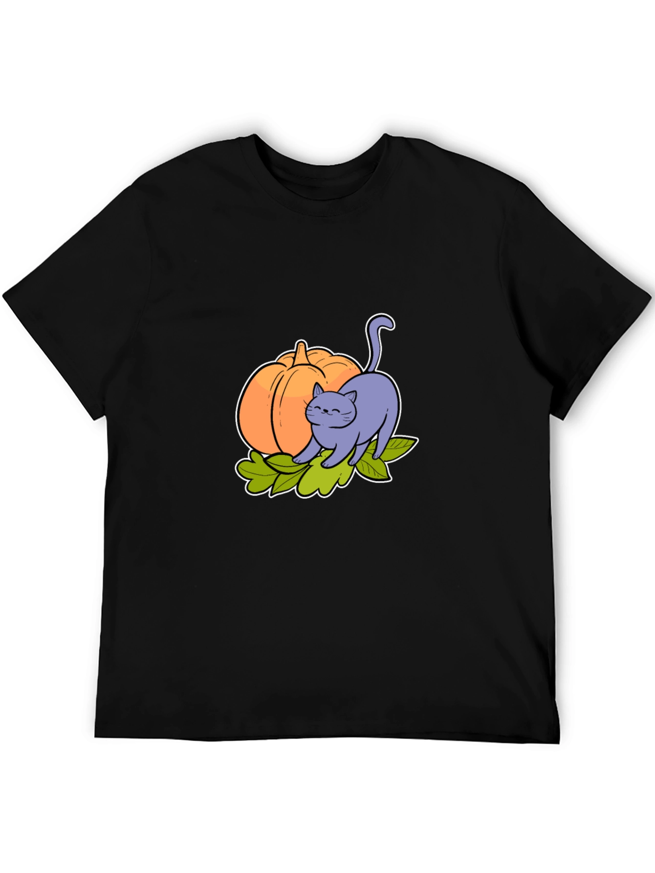 Cute Cat & Pumpkin Graphic Tee