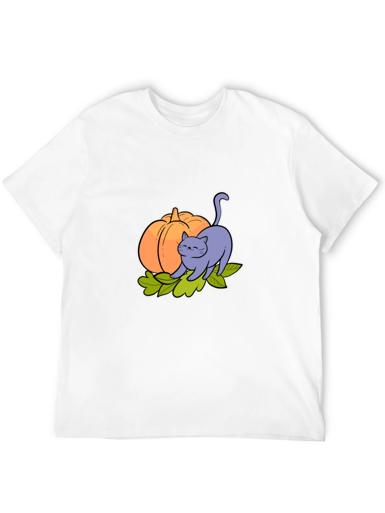 Cute Cat & Pumpkin Graphic Tee