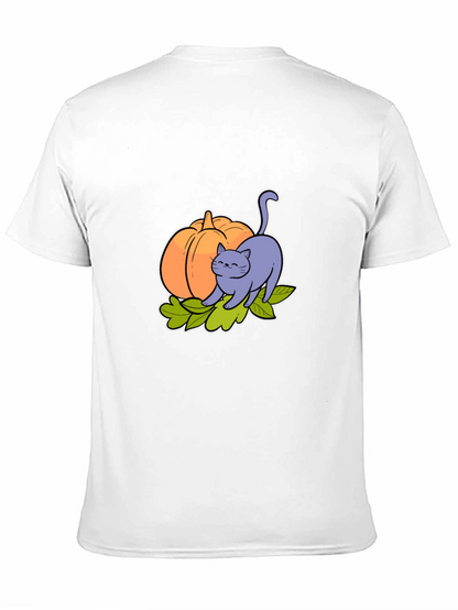 Cute Cat & Pumpkin Graphic Tee