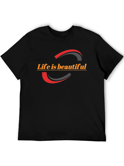 Life is Beautiful Graphic Tee - Stylish Black T-Shirt