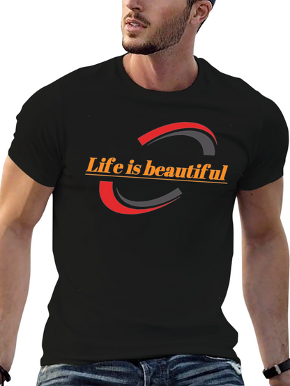 Life is Beautiful Graphic Tee - Stylish Black T-Shirt