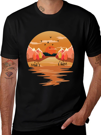 Sunset Lake Graphic Tee - Nature Inspired Design
