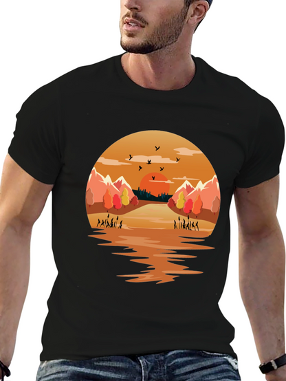 Sunset Lake Graphic Tee - Nature Inspired Design
