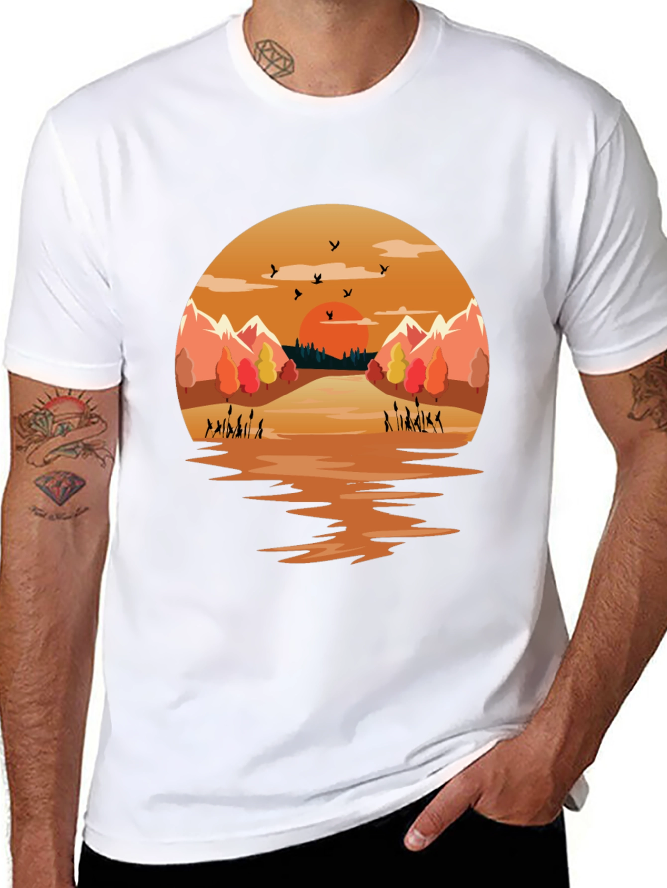 Sunset Lake Graphic Tee - Nature Inspired Design