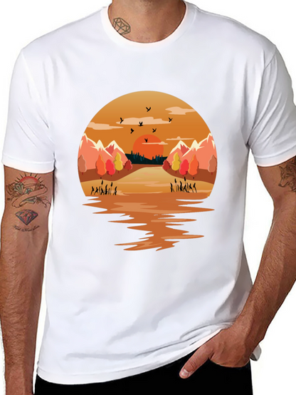 Sunset Lake Graphic Tee - Nature Inspired Design
