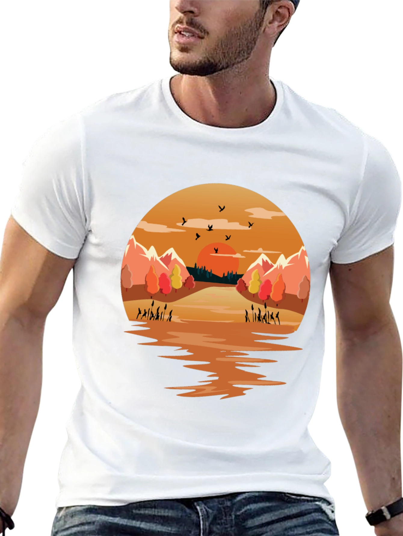 Sunset Lake Graphic Tee - Nature Inspired Design