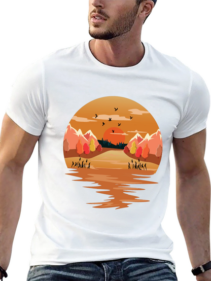Sunset Lake Graphic Tee - Nature Inspired Design
