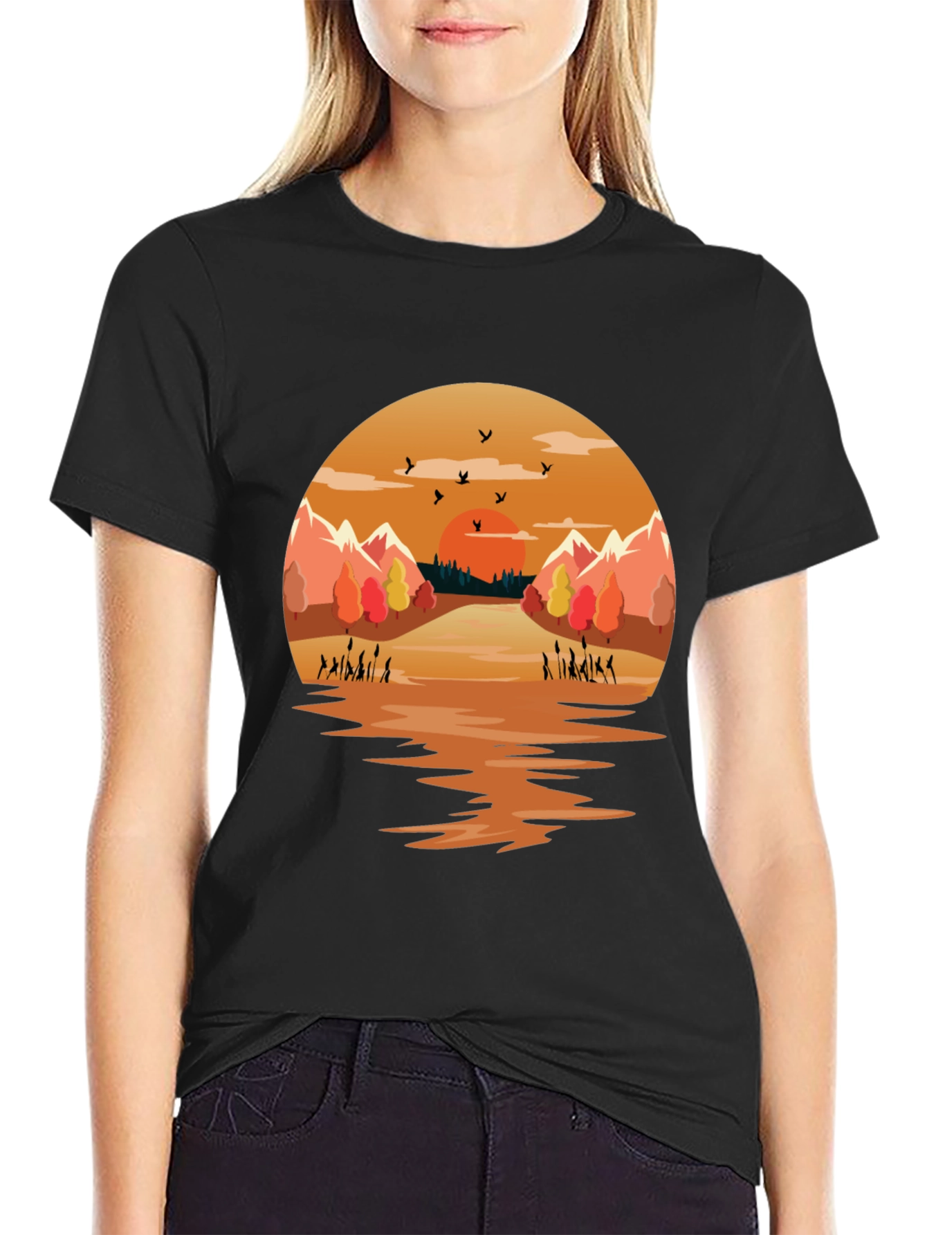 Sunset Lake Graphic Tee - Nature Inspired Design