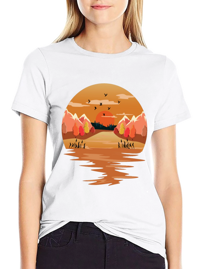 Sunset Lake Graphic Tee - Nature Inspired Design
