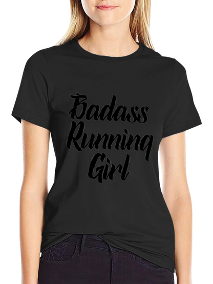 Badass Running Girl Black T-Shirt