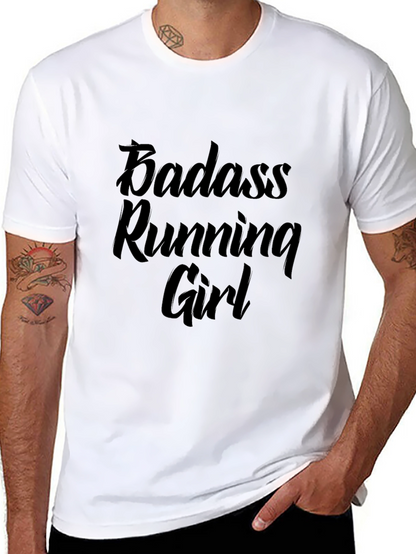 Badass Running Girl Black T-Shirt