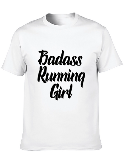 Badass Running Girl Black T-Shirt
