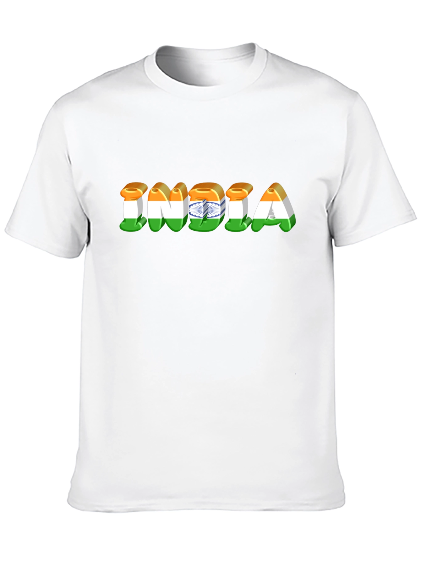 India Flag Graphic Print Black T-Shirt