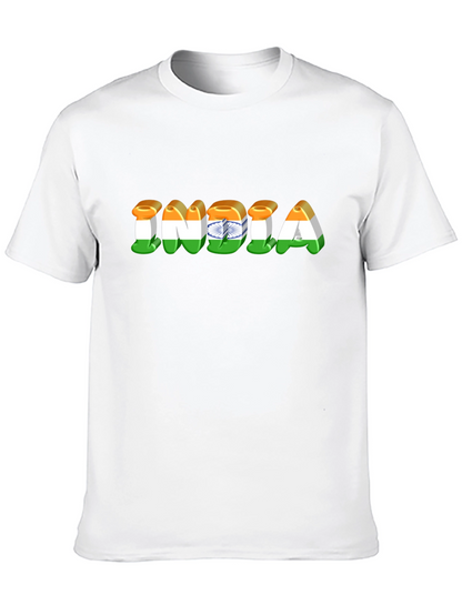 India Flag Graphic Print Black T-Shirt