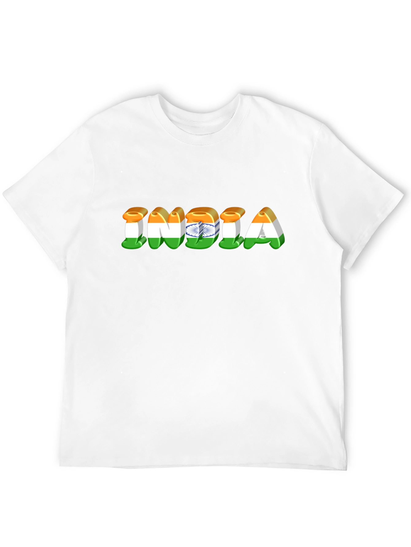 India Flag Graphic Print Black T-Shirt