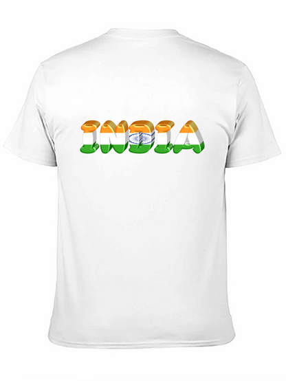 India Flag Graphic Print Black T-Shirt